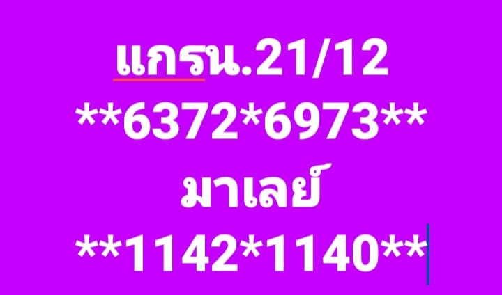 หวยมาเลย์ 21/12/67 ชุดที่ 3