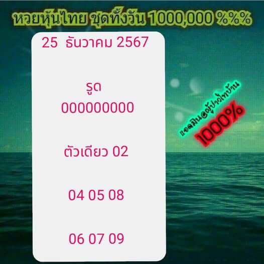 หวยหุ้น 25/12/67 ชุดที่ 1