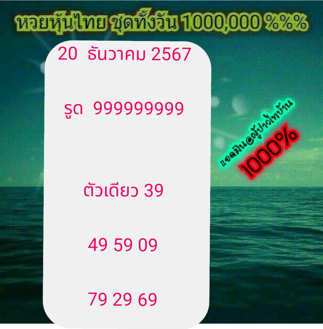 หวยหุ้น 20/12/67 ชุดที่ 2