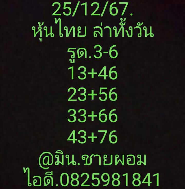 หวยหุ้น 25/12/67 ชุดที่ 8