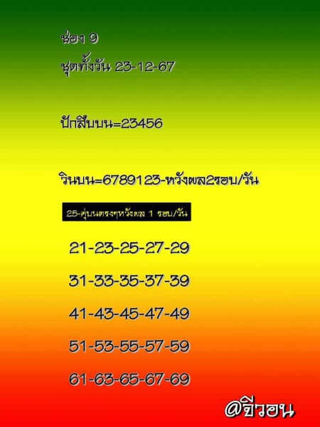 หวยหุ้น 23/12/67 ชุดที่ 9