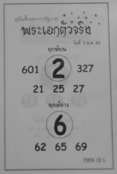 หวยพระเอกตัวจริง 2/1/68