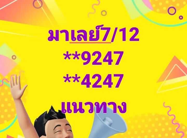 หวยมาเลย์ 7/12/67 ชุดที่ 2