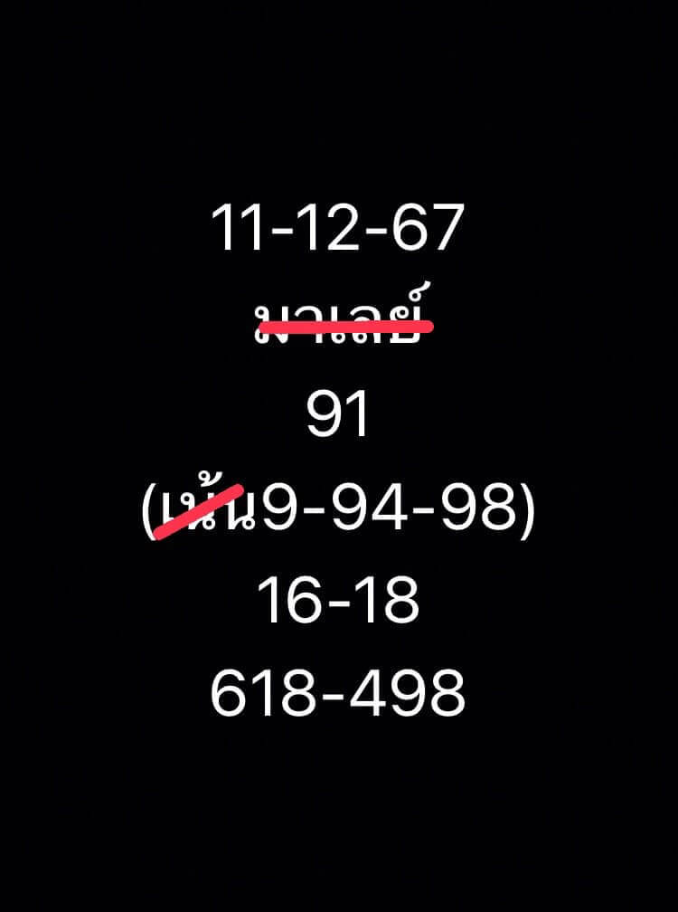 หวยมาเลย์ 11/12/67 ชุดที่ 2