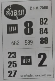 หวยสั่งลุย 2/1/68