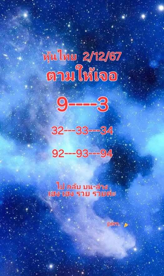 หวยหุ้น 2/12/67 ชุดที่ 2