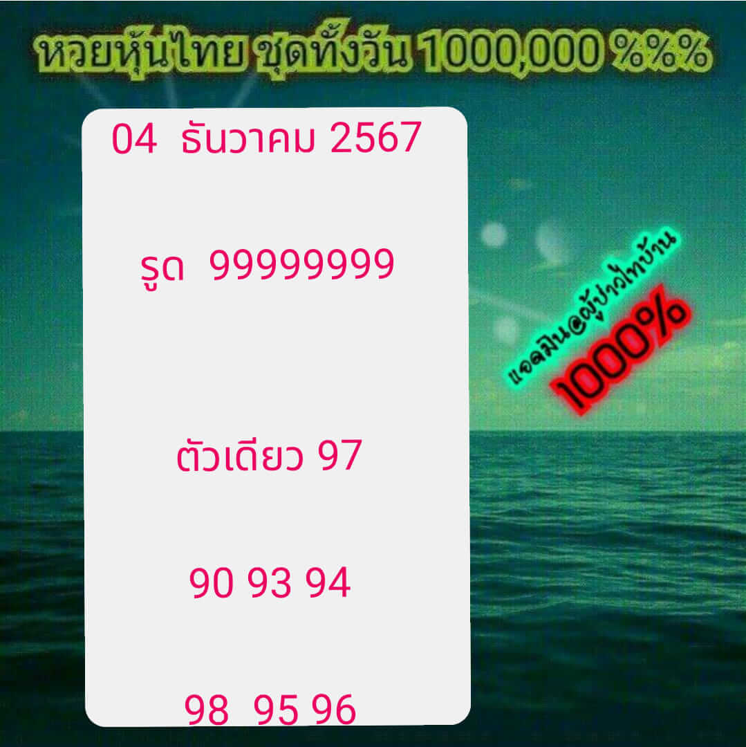 หวยหุ้น 4/12/67 ชุดที่ 3