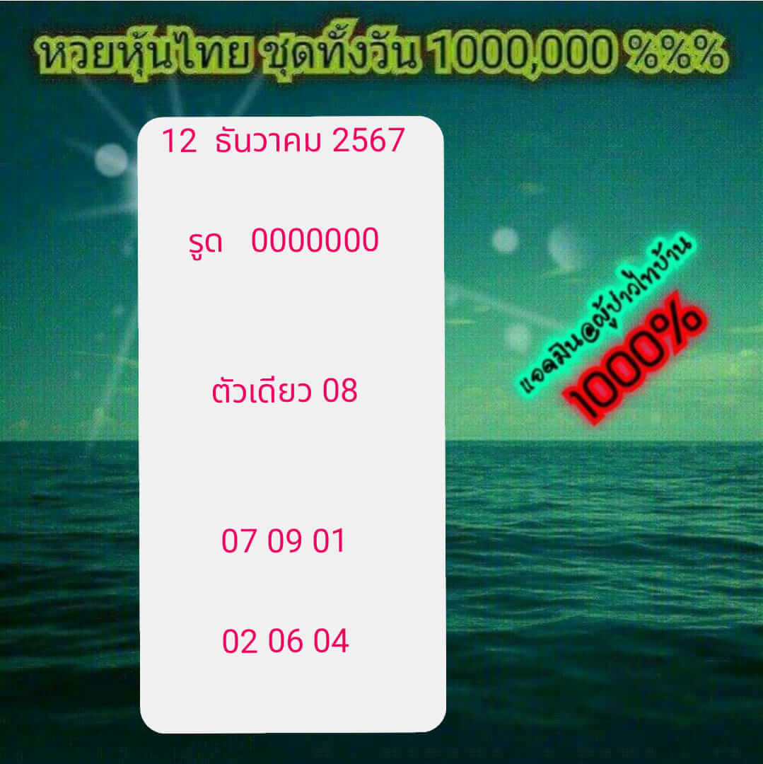 หวยหุ้น 12/12/67 ชุดที่ 3