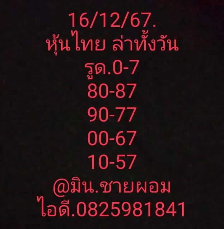 หวยหุ้น 16/12/67 ชุดที่ 8