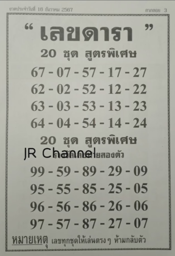 เลขดารา 16/12/67