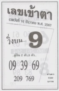 เลขเข้าตา 16/12/67