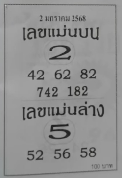 เลขแม่นบน แม่นล่าง 2/1/68