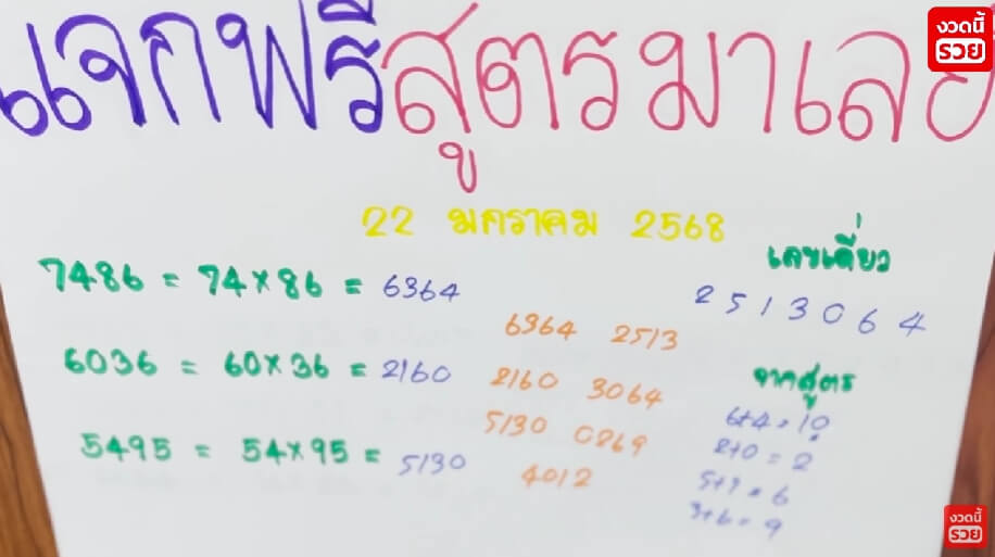 หวยมาเลย์ 22/1/68 ชุดที่ 9