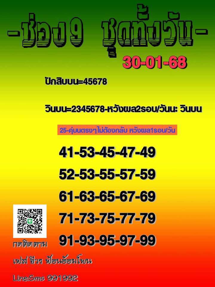 หวยหุ้น 30/1/68 ชุดที่ 7