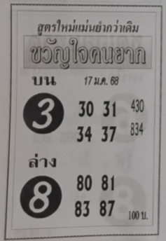 หวยขวัญใจคนยาก 17/1/68