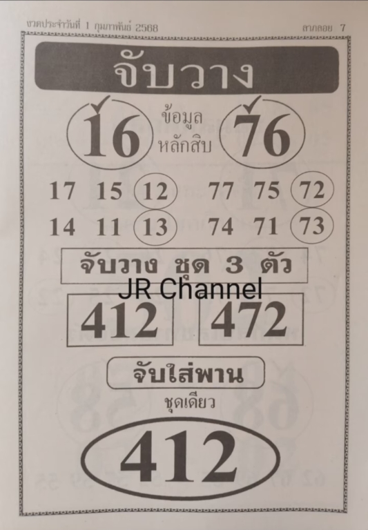 หวยจับวาง 1/2/68