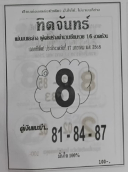 หวยทิดจันทร์ 17/1/68