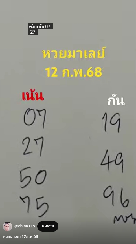 หวยมาเลย์ 12/2/68 ชุดที่ 5