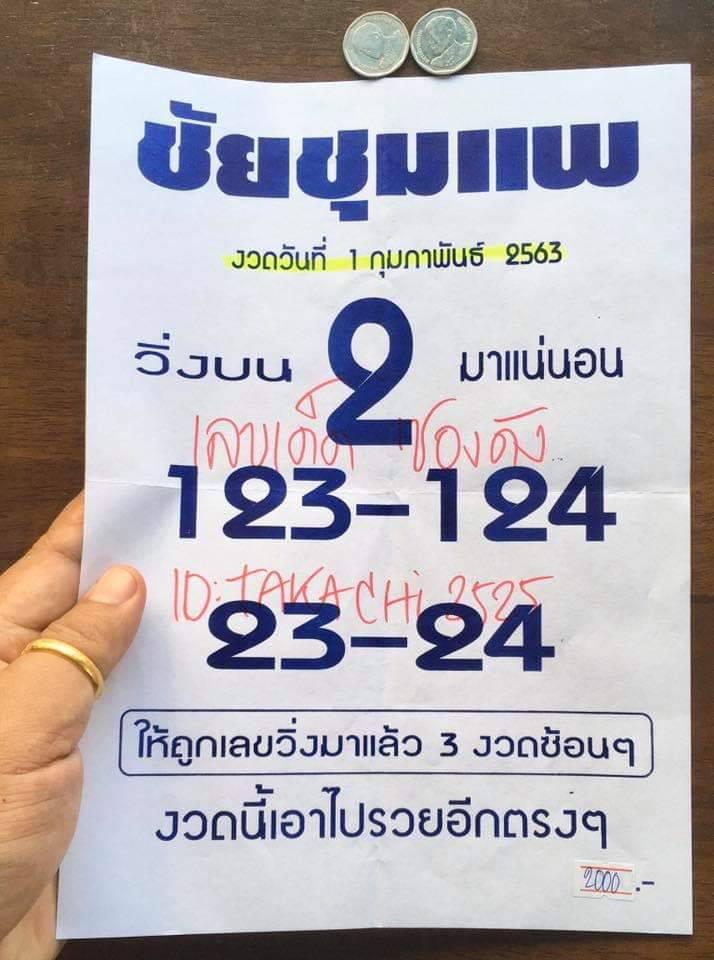 หวยชัยชุมแพ 1/2/63