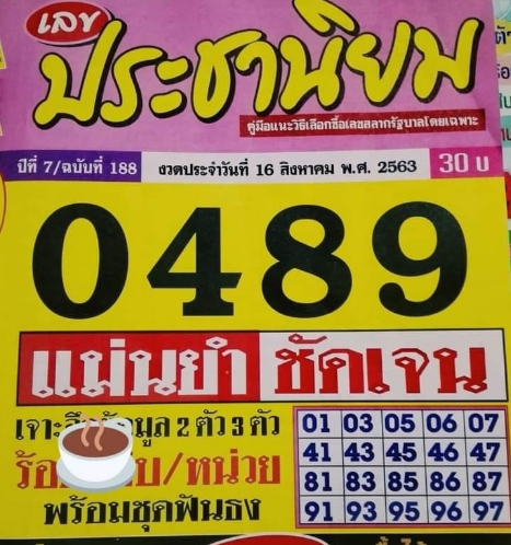 หวยประชานิยม 16/8/63