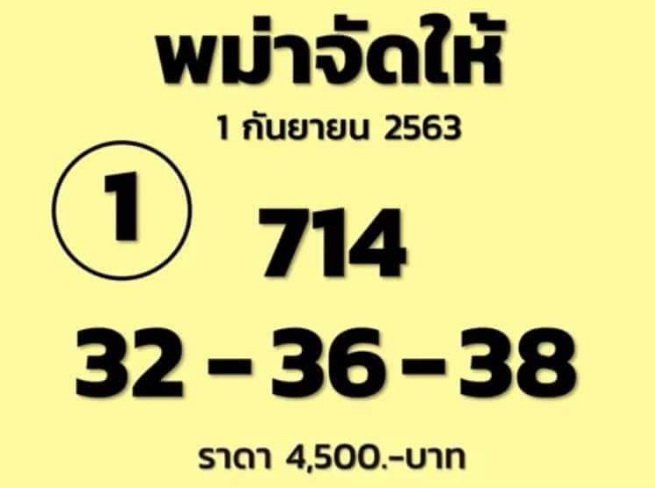 หวยพม่าจัดให้ 1/9/63