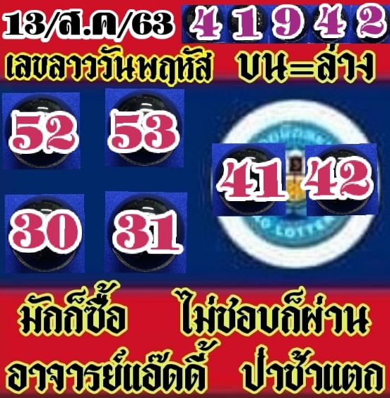 หวยลาว 13/8/63 ชุดที่ 6