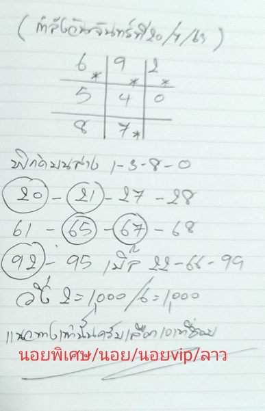 หวยลาว 20/7/63 ชุดที่ 5