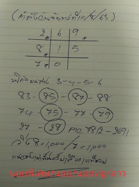 หวยลาว 10/8/63 ชุดที่ 9