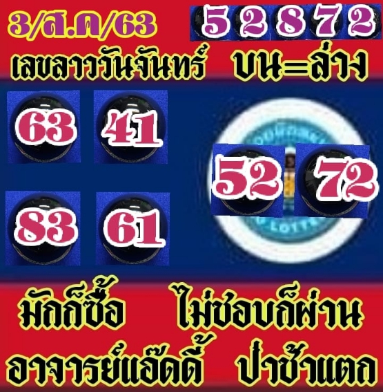 หวยลาว 3/8/63 ชุดที่ 9