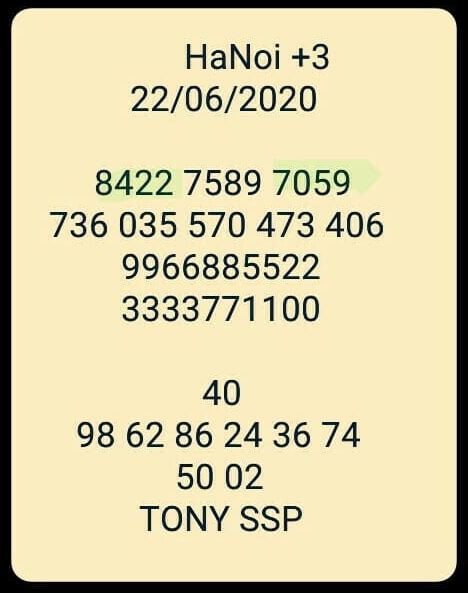 หวยฮานอย 22/6/63 ชุดที่ 2
