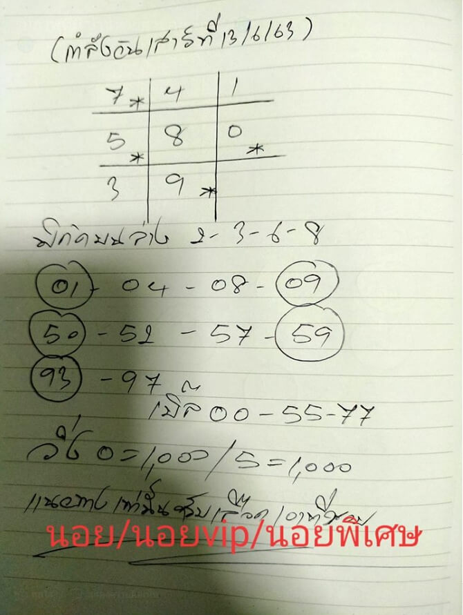 หวยฮานอย 13/6/63 ชุดที่ 6